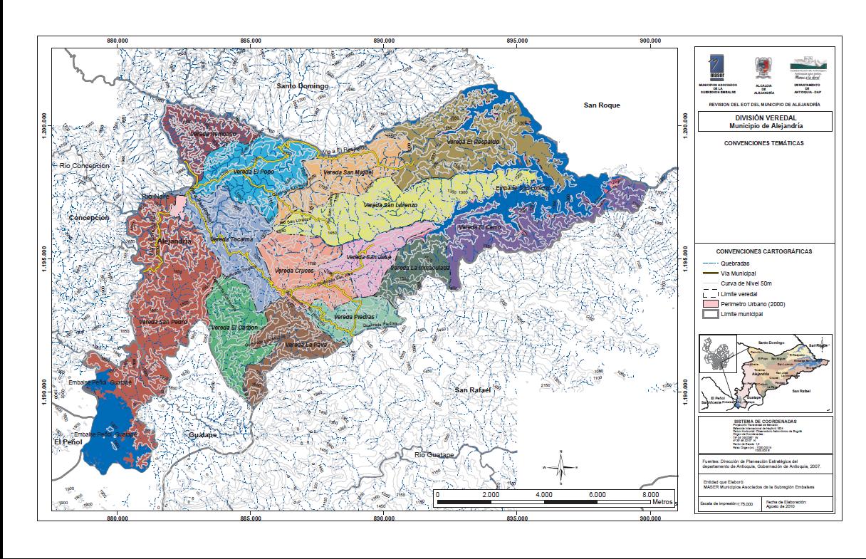 Division veredal Municipio de Alejandria